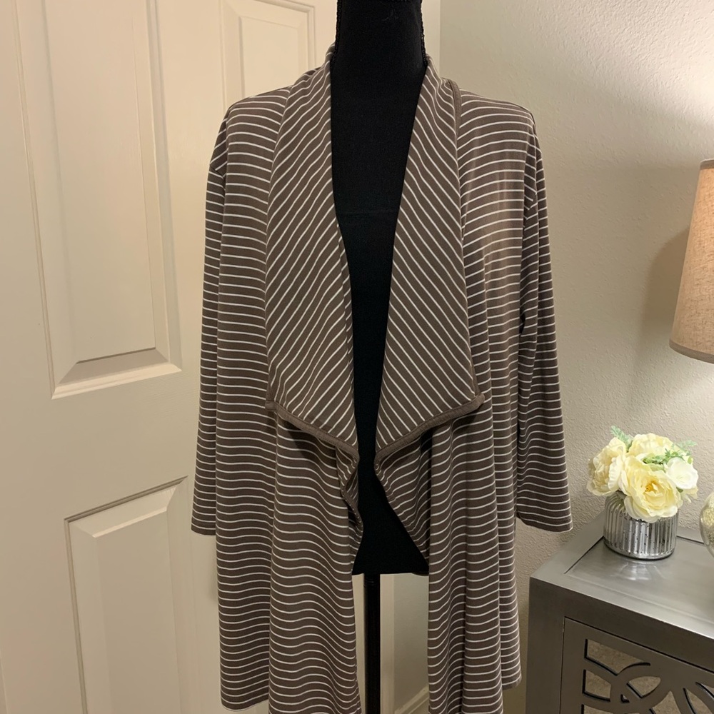 St. John’s Bay Plus Women’s 3/4 Sleeve Open Front Cardigan